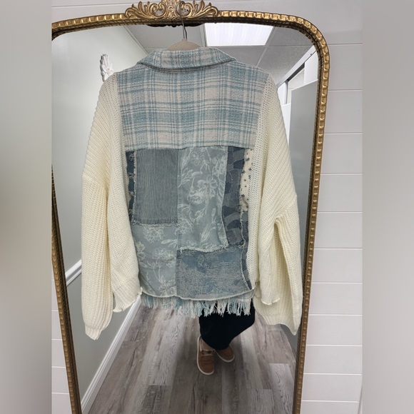 Custom Made Upcycle Patchwork Button-Up Jacket - Picture 3 of 4